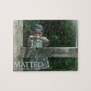 Minimalist Kids Photo Minimal Typography Jigsaw Puzzle
