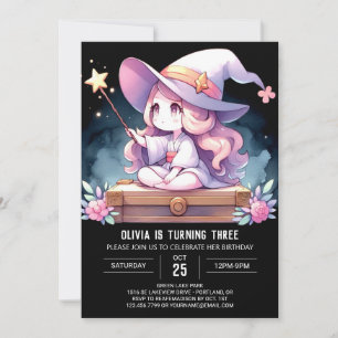 Minimalist Kids Wizard Birthday Invitation