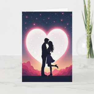 Minimalist Kissing Couple Card