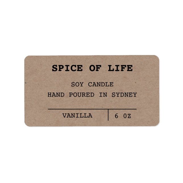 Minimalist Kraft Candle Labels (Front)
