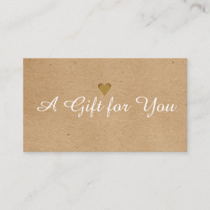 Minimalist Kraft Modern Loyalty Gift Certificate