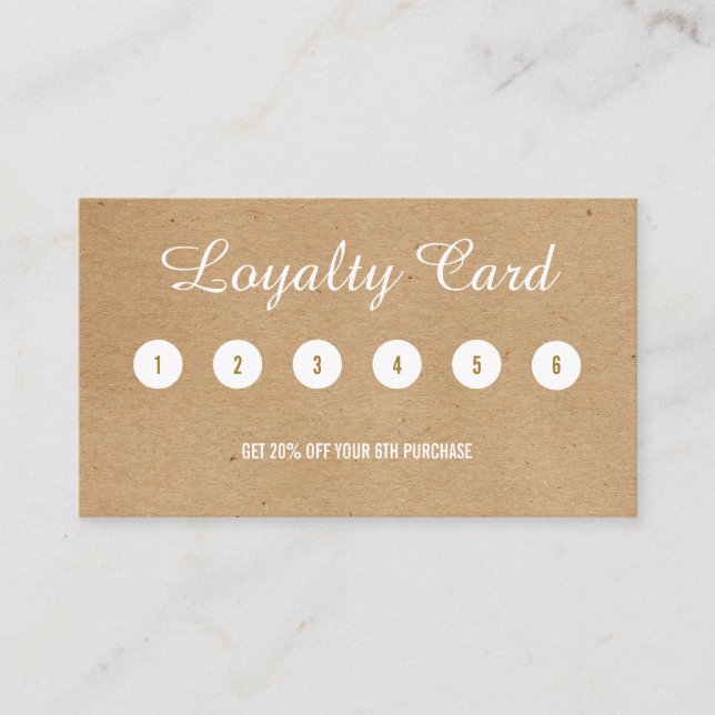 Minimalist Kraft Modern Professional Loyalty Card (Front)