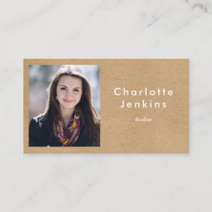 Minimalist Kraft Modern Professional Photo Business Card