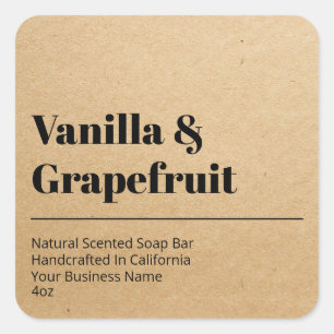 Minimalist Kraft Paper Soap Bar Product Labels