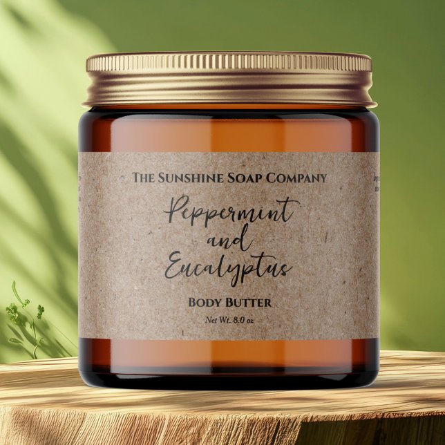 Minimalist Kraft Paper Style  Cosmetics Jar Label (Creator Uploaded)
