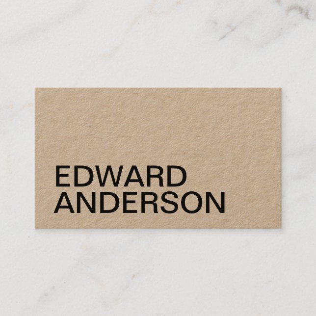 Minimalist kraft professional business card (Front)