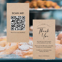 Minimalist Kraft Script Leave a Review QR Code