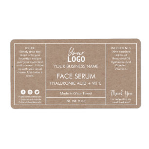 Minimalist Kraft Serum Labels