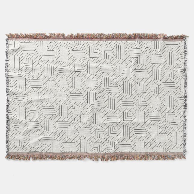 Minimalist Labyrinth Line Blanket (Front)