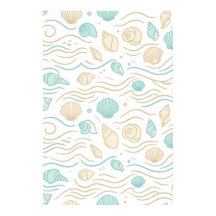 Minimalist Lagero Seashells & Ocean Waves