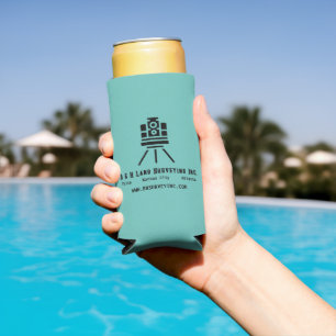 Minimalist Land Surveyor Logo Seltzer Can Cooler