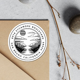 Minimalist Landscape Return Address Labels Custom