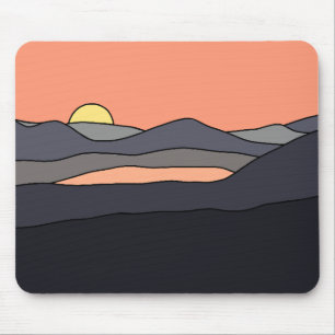 Minimalist Landscape Sunset Design 287 Mouse Mat