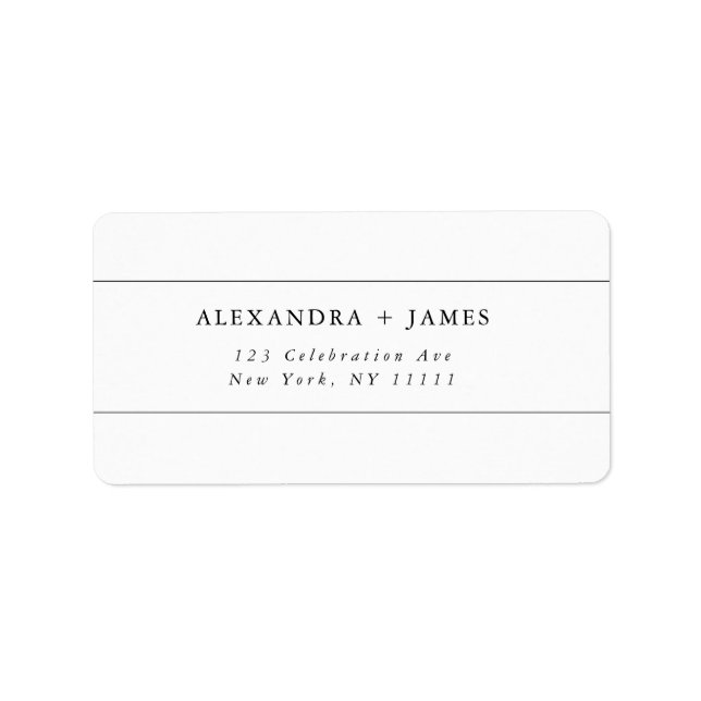 Minimalist Large Modern Return Address Label (Front)