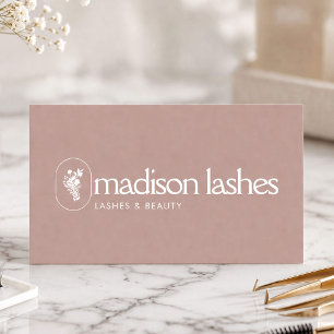 Minimalist Lash Artist Beauty Branding Blush Pink Business Card