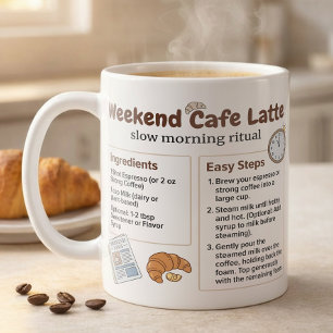 Minimalist Latte Weekend Recipe Guide Coffee Mug