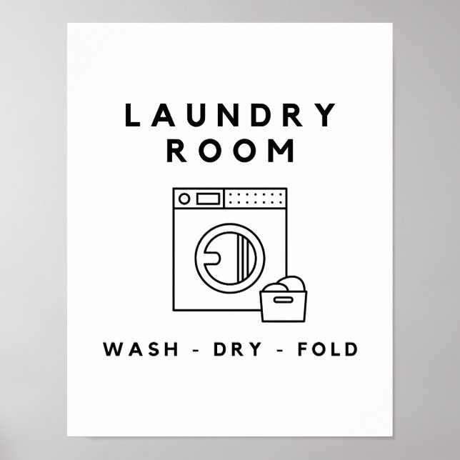 Minimalist Laundry Room Poster (Front)