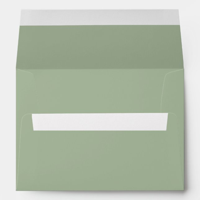 Minimalist Laurel green solid plain elegant Envelope (Back (Bottom))