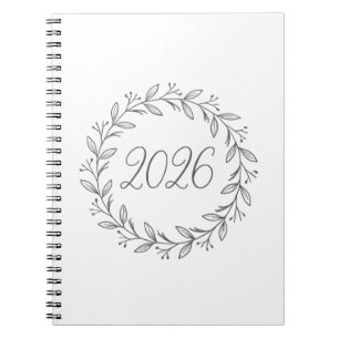 Minimalist Laurel Wreath 2026 Notebook