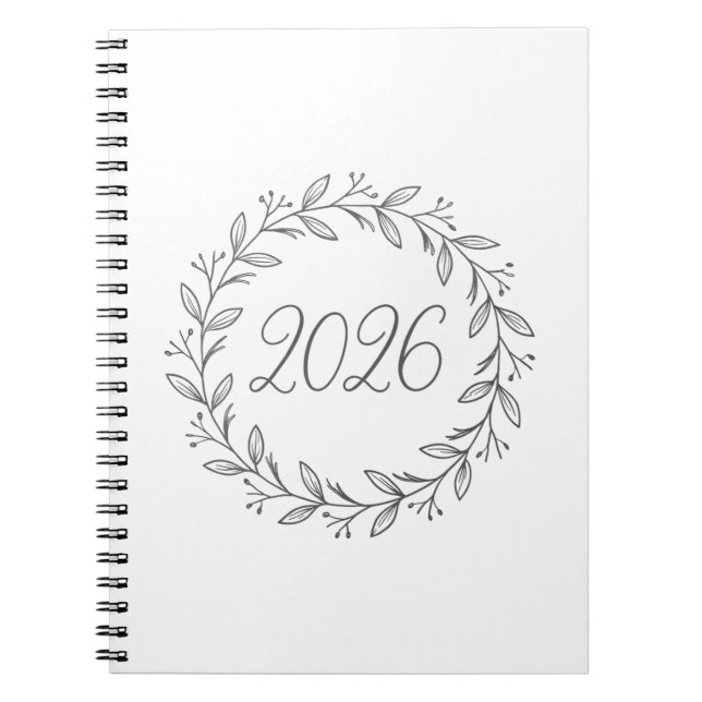 Minimalist Laurel Wreath 2026  Notebook (Front)