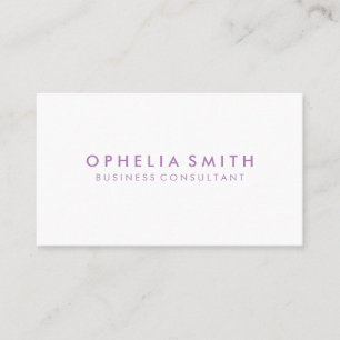 Minimalist Lavendar Text Business Card