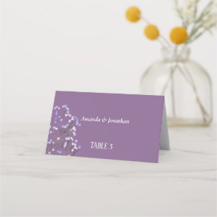 Minimalist Lavender Floral Wedding Place Cards