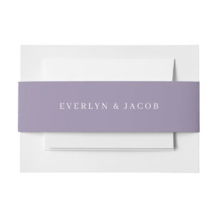 Minimalist Lavender Invitation Belly Band