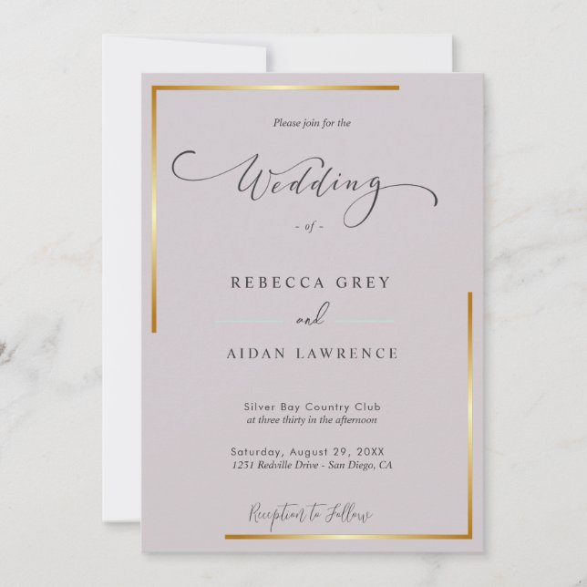 minimalist lavender invite, refined event statione invitation (Front)