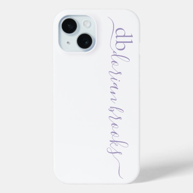 Minimalist Lavender Monogram  Case-Mate iPhone Case (Back)