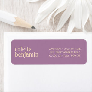 Minimalist Lavender Purple & Pale Peach Address