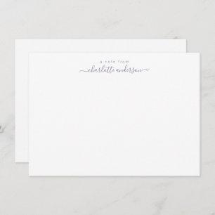 Minimalist Lavender Script Lettering Personalised  Thank You Card
