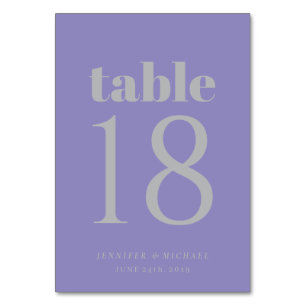 Minimalist Lavender Silver Simple Wedding Seating Table Number