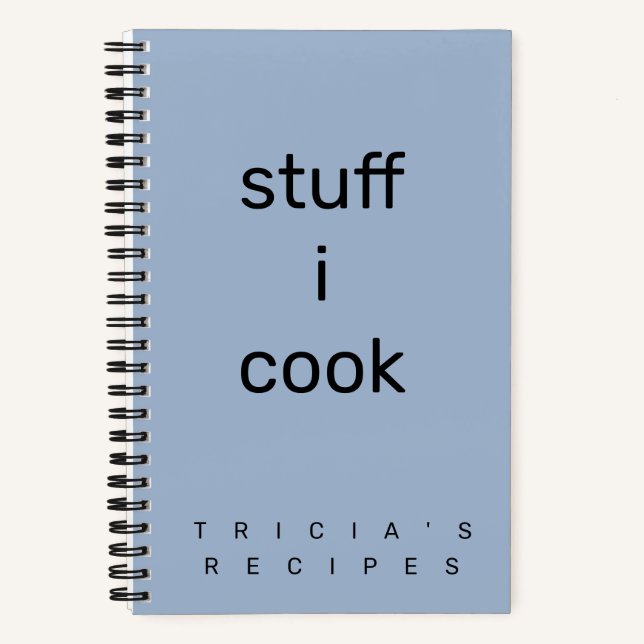 Minimalist Lavender Stuff I Cook Recipe Notebook (Front)