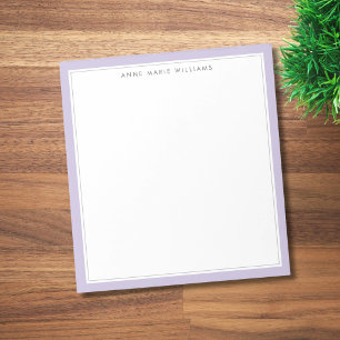 Minimalist Lavender Two Border Name Notepad