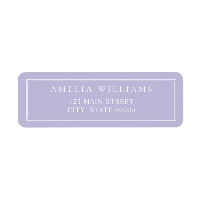 Minimalist Lavender Two Border Return Address (Front)