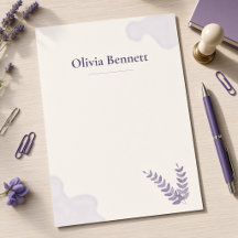 Minimalist Lavender Watercolor Sprig Custom Name
