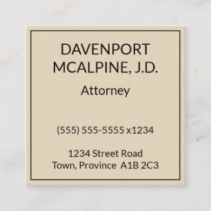 Minimalist, Law Professional Business Card