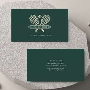 Minimalist Lawn Tennis Professional Sports Coach Business Card