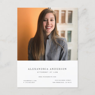 Minimalist Lawyer Professional Photo Business Post Postcard