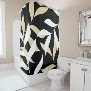 Minimalist Leaf Pattern Shower Curtain
