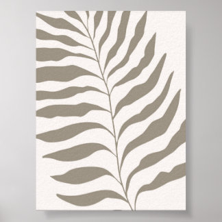 Minimalist Leaf Print in Neutral Beige Art