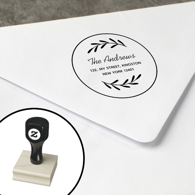 Minimalist Leaf Wreath Rubber Stamp (Creator Uploaded)