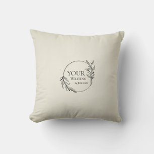 Minimalist Leafy Frame custom Text Throw Pillow