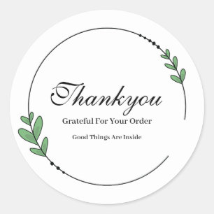 Minimalist leafy simple Thankyou Sticker
