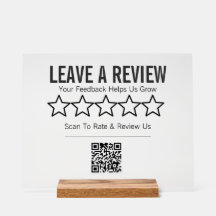 Minimalist Leave a Google Review QR Code Acrylic