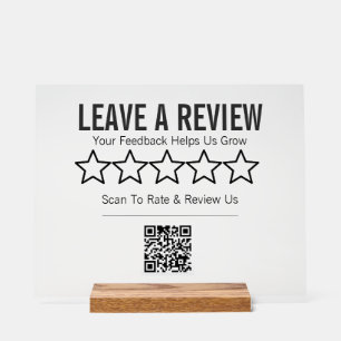 Minimalist Leave a Google Review QR Code Acrylic Sign