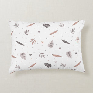 Minimalist Leaves Pattern Accent Pillow
