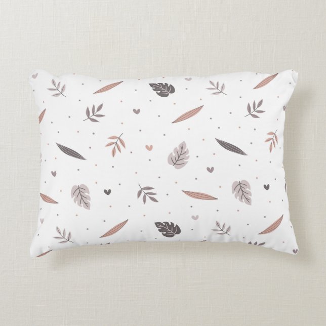 Minimalist Leaves Pattern Accent Pillow (Front)