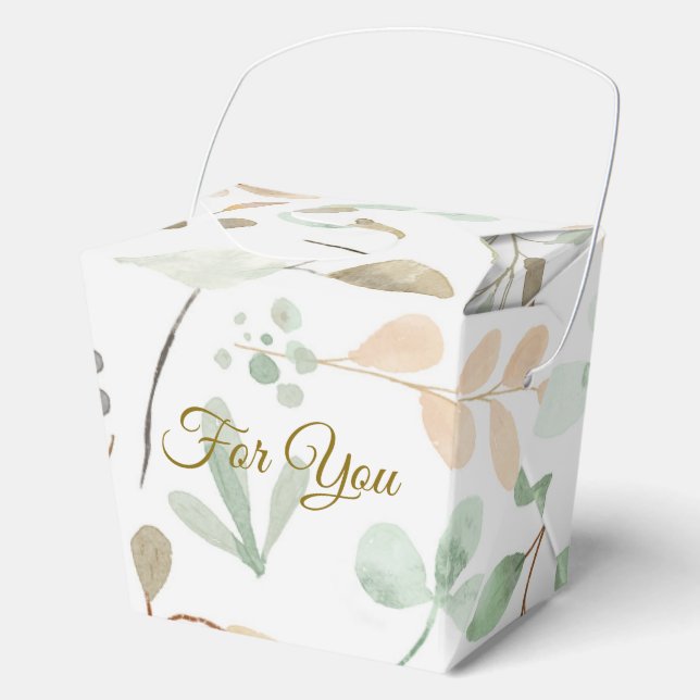 Minimalist Leaves Pattern Favour Box (Front)