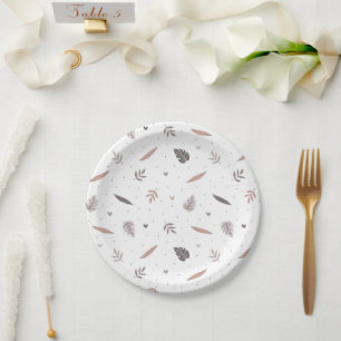 Minimalist Leaves Pattern Paper Plates
